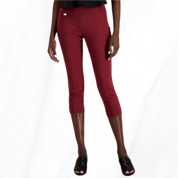 Alfani Pants - Alfani Burgundy Tummy Control Capri nwt